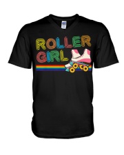 Roller Girl Vintage Seventies V-Neck T-Shirt tile