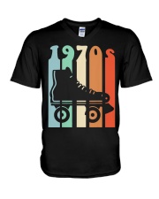 1970s Roller Skates V-Neck T-Shirt tile