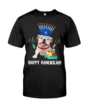 Bulldog Menorah Hat Classic T-Shirt front