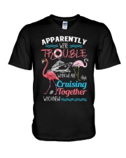 We're Trouble When We Are Cruising Together V-Neck T-Shirt tile