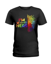She's Mine I'm Hers LGBT Lion Couple Tee Lover LGBT Pride Ladies T-Shirt tile