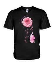 Faith Hope Fight Love Elephant V-Neck T-Shirt tile
