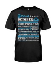 Born in October Libra Horoscope Classic T-Shirt front