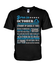 Born in October Libra Horoscope V-Neck T-Shirt tile