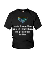 Hanukkah Chanukah Cellphone Quote Youth T-Shirt tile