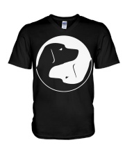 Labrador Retriever Cool Yin Yang Dog V-Neck T-Shirt tile
