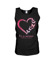 Pink Butterfly Heart I'm A Survivor Unisex Tank tile
