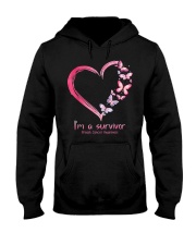 Pink Butterfly Heart I'm A Survivor Hooded Sweatshirt tile