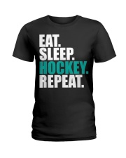 Eat Sleep Hockey Ladies T-Shirt tile