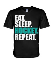 Eat Sleep Hockey V-Neck T-Shirt tile