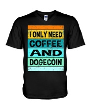 Dogecoin And Coffee V-Neck T-Shirt tile