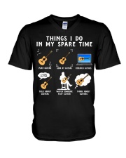 Things I Do In My Spare Time Guitar Player - Guitar Lover T-Shirt V-Neck T-Shirt tile