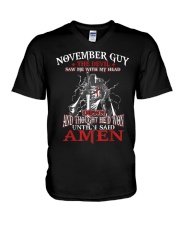 November Guy Devil Birthday Gifts for Boyfriend Husband Son V-Neck T-Shirt tile