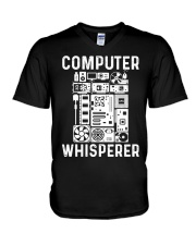 Funny Computer Geek Tech Nerd V-Neck T-Shirt tile