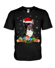 French Bulldog Xmas (8) V-Neck T-Shirt tile