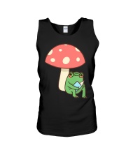 Frog Reading Book Mushroom Unisex Tank tile