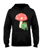 Frog Reading Book Mushroom Hooded Sweatshirt tile