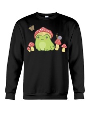 Frog with Mushroom Hat Butterfly Crewneck Sweatshirt tile