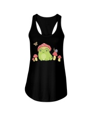 Frog with Mushroom Hat Butterfly Ladies Flowy Tank tile