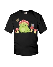 Frog with Mushroom Hat Butterfly Youth T-Shirt tile