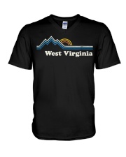 Skiing 26 V-Neck T-Shirt tile