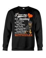 Leash Pulling Rottweiler Crewneck Sweatshirt tile