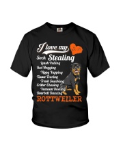 Leash Pulling Rottweiler Youth T-Shirt tile