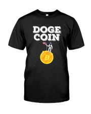 Dogecoin Moon Space US Flag Classic T-Shirt front