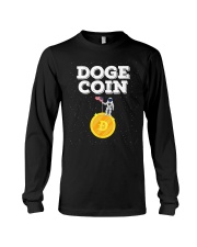 Dogecoin Moon Space US Flag Long Sleeve Tee tile