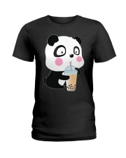 Bubble Tea Panda Ladies T-Shirt tile