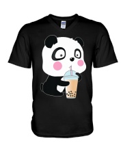 Bubble Tea Panda V-Neck T-Shirt tile