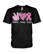 Peace Love Cure Faith V-Neck T-Shirt tile