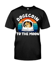 Dogecoin To The Moon Retro Space Classic T-Shirt front