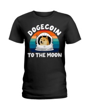 Dogecoin To The Moon Retro Space Ladies T-Shirt tile