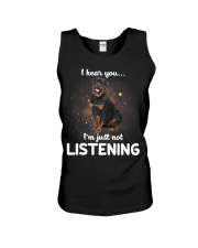 Rottweiler I Hear You Not Listening Unisex Tank tile