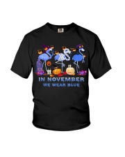 In November We Wear Blue Flamingo T1D Diabetes Youth T-Shirt tile