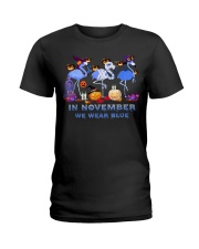 In November We Wear Blue Flamingo T1D Diabetes Ladies T-Shirt tile