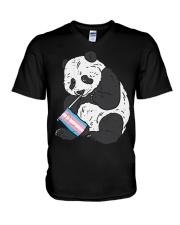 Panda Bear Transgender Flag Trans Pride LGBT Animal V-Neck T-Shirt tile