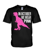 In October We Wear Pink Breast Cancer Awareness V-Neck T-Shirt tile