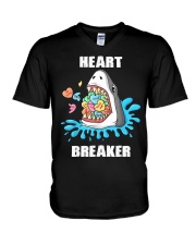 Valentines Day Shark Heart Breaker V-Neck T-Shirt tile