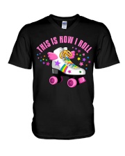 This is how I roll Roller skate V-Neck T-Shirt tile