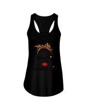 November Girl Leopard Woman Face Messy Bun Hair Bandana Bday Ladies Flowy Tank tile