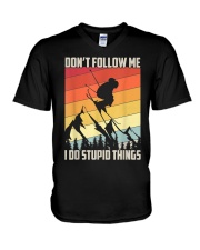 Skiing 46 V-Neck T-Shirt tile