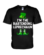 Bartending Leprechaun V-Neck T-Shirt tile