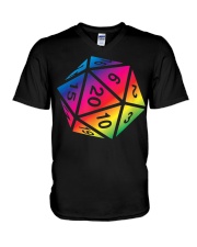 LGBT RPG Dice V-Neck T-Shirt tile
