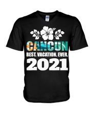 Cancun Best Vacation Ever 2021 V-Neck T-Shirt tile