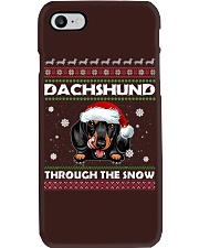 Merry Christmas Dachund Through The Snow Phone Case tile