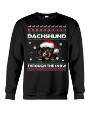 Merry Christmas Dachund Through The Snow Crewneck Sweatshirt tile