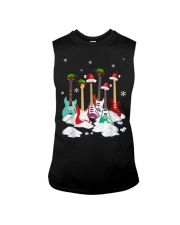 Guitar Santa Hat Christmas Tree Funny Music Loves Xmas T-Shirt Sleeveless Tee tile