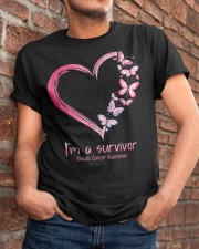 Pink Butterfly Heart I'm A Survivor Classic T-Shirt apparel-classic-tshirt-lifestyle-26